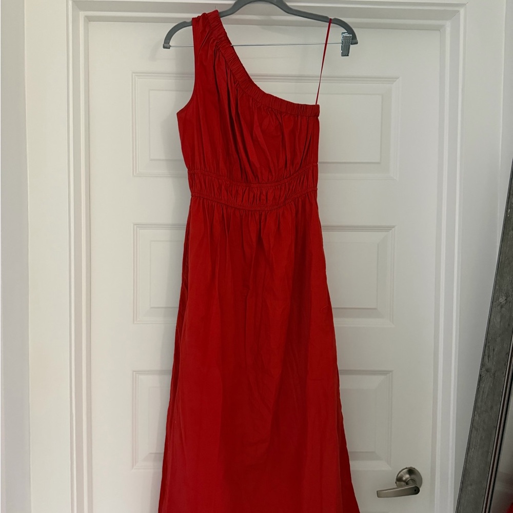 Red One-Shoulder Maxi Dress